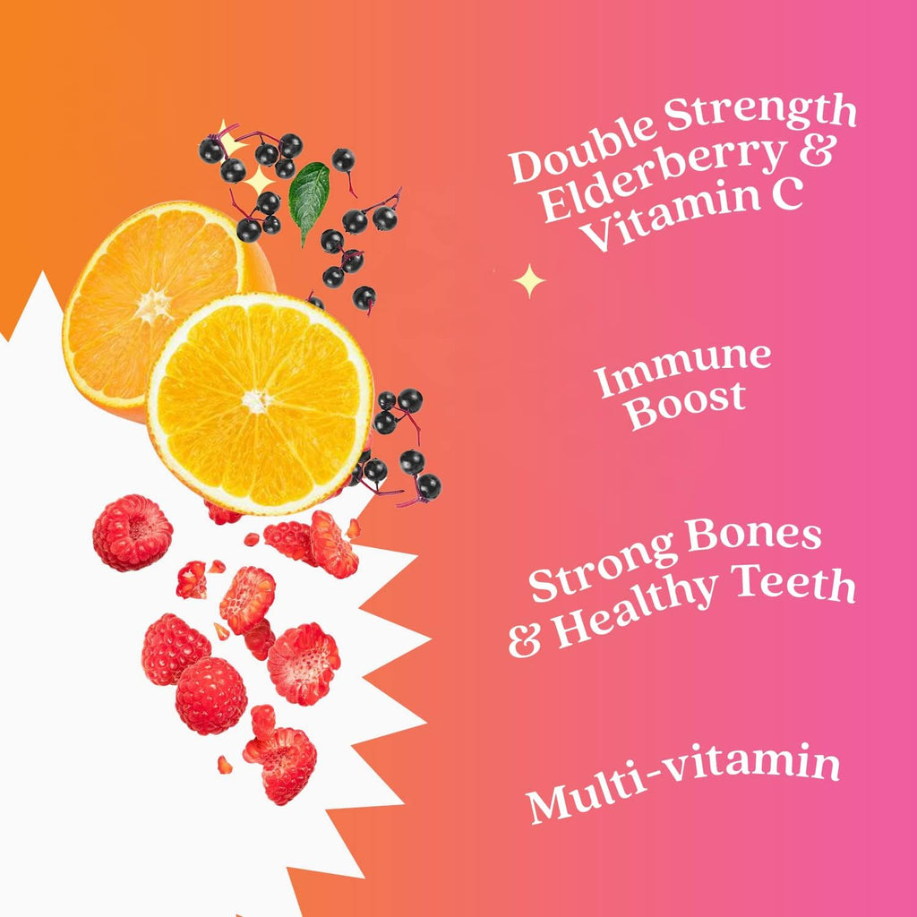 BeLive Elderberry Gummies with Zinc and Vitamin C, D, A, E, B12-50 Ct I Immune Support Supplement for Healthy Bones & Teeth, Vegan, Keto & Non-GMO - Raspberry Flavor