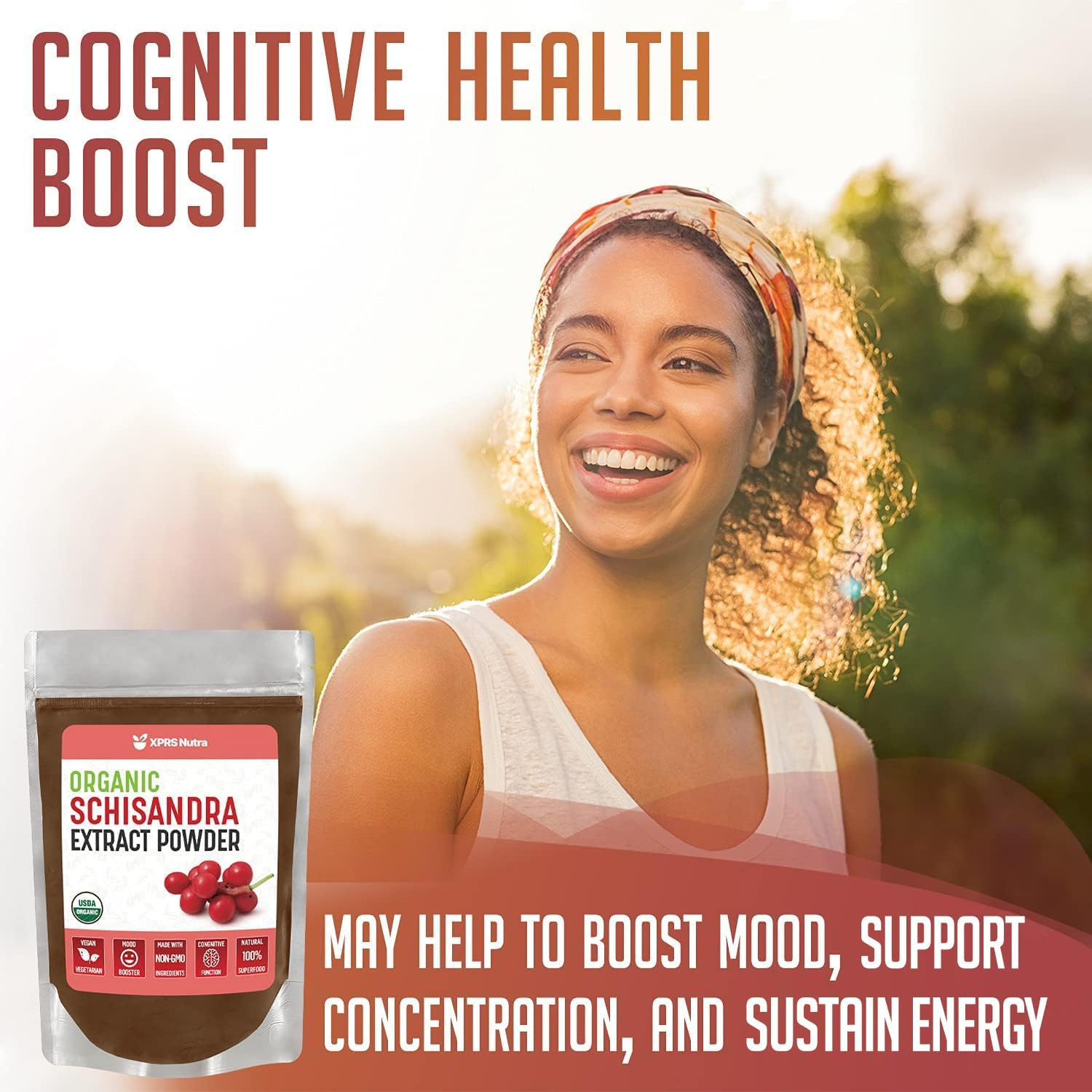 XPRS Nutra Organic Schisandra Berry Powder Extract - Premium USDA Organic Schisandra Powder for Cognition and Immunity - Vegan Friendly Berry Superfood (4 oz)