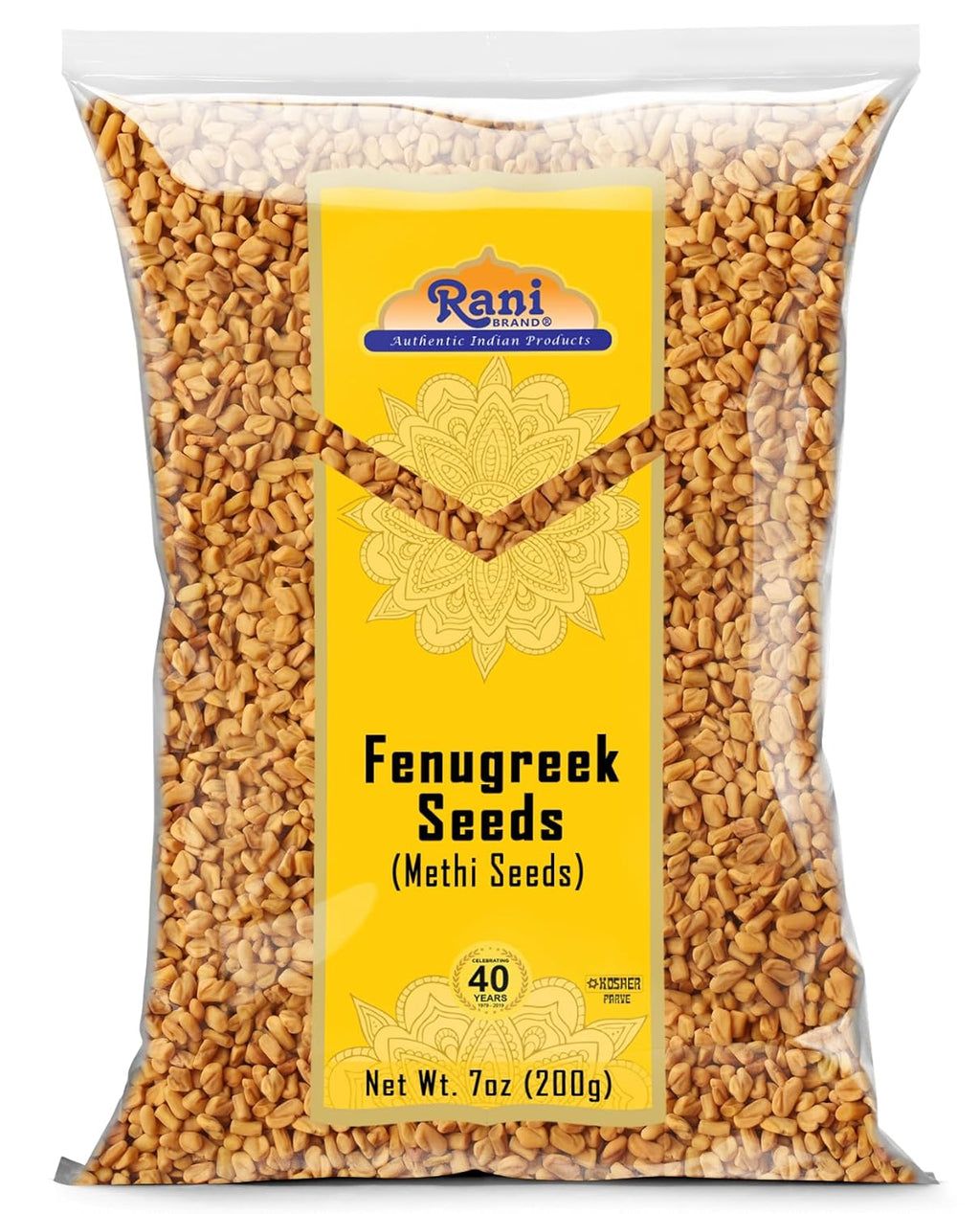 Rani Fenugreek (Methi) Seeds Whole 7oz (200g) Trigonella foenum graecum ~ All Natural | Vegan | Gluten Friendly | Non-GMO | Kosher | Indian Origin, used in cooking & Ayurvedic spice