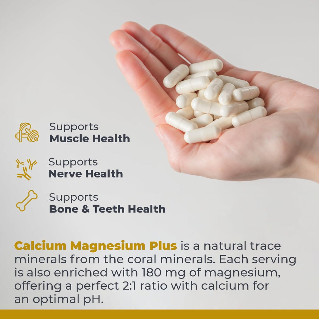 Premier Research Labs Calcium Magnesium Plus - Calcium Magnesium Supplement, Calcium Supplement for Bone Health, with Mushroom Complex - Reishi & Lions Mane - 90 Vegetarian Capsules
