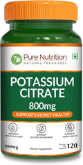 Pure Nutrition Potassium Citrate 800mg | 120 Caps | Support Electrolyte Balance | High Potency 800mg Potassium Citrate per Serving.