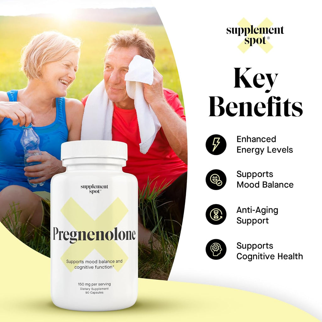 Pregnenolone 150 Mg Energy Supplement – Pregnenolone to Support Healthy Mood for Women & Men (90 Servings)