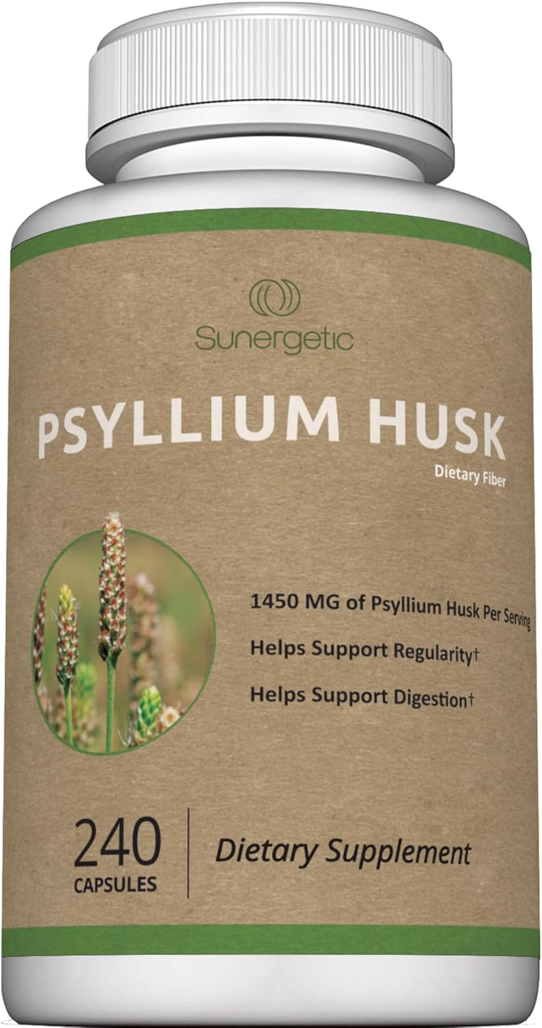 Premium Psyllium Husk Fiber Supplement 1450mg, 240 Capsules