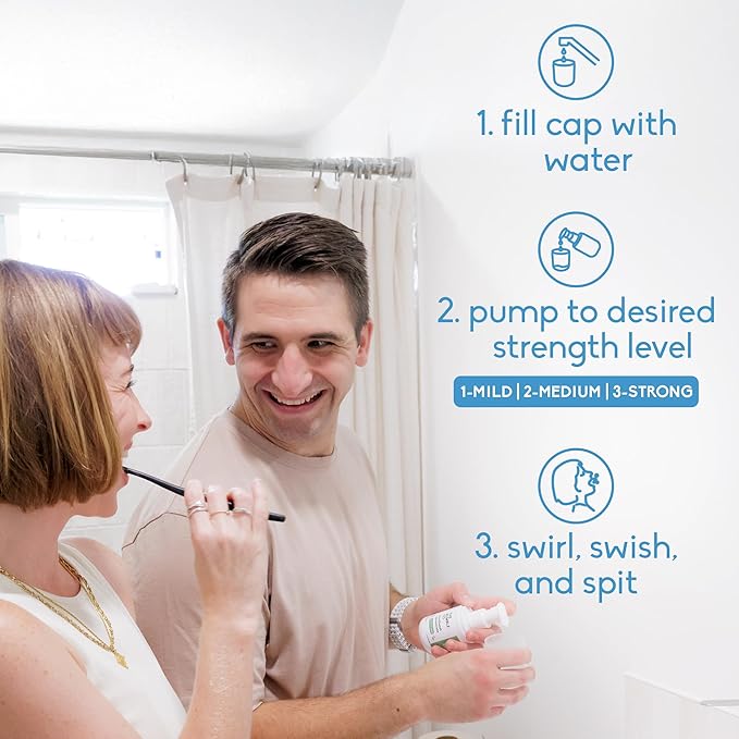 The Humble Co Mouthwash Concentrate for Bad Breath - Fluoride Free Natural Mouth Wash Rinse for Fresh Breath, Gum Health & Travel Size Dental Care & Oral Hygiene Products - Peppermint
