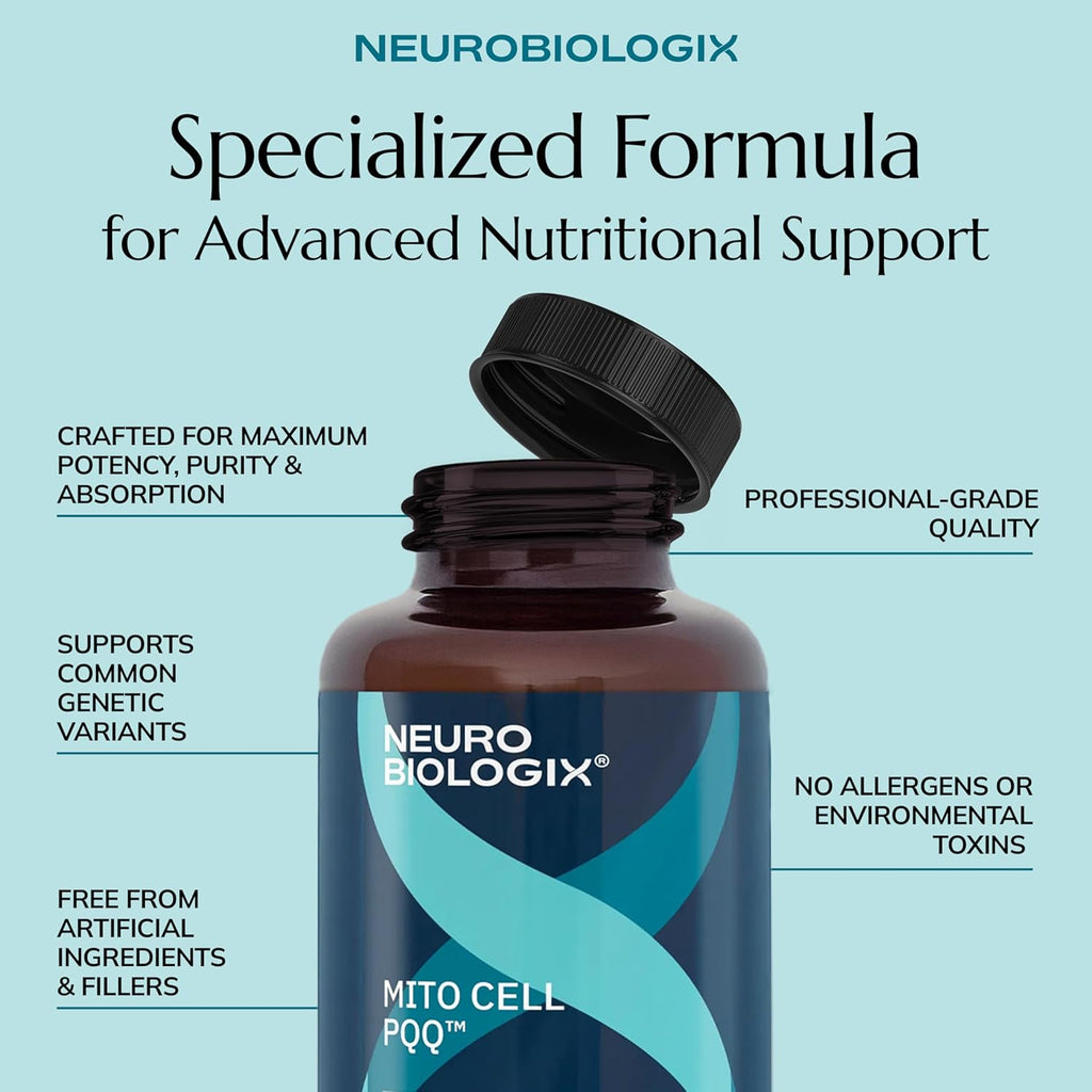 Mito Cell PQQ Supplement for Optimal Mitochondrial Support - Pyrroloquinoline Quinone Supplement to Promote Enhanced Energy & Performance & Cognitive Function - with CoQ10, NADH, Vitamin C & More