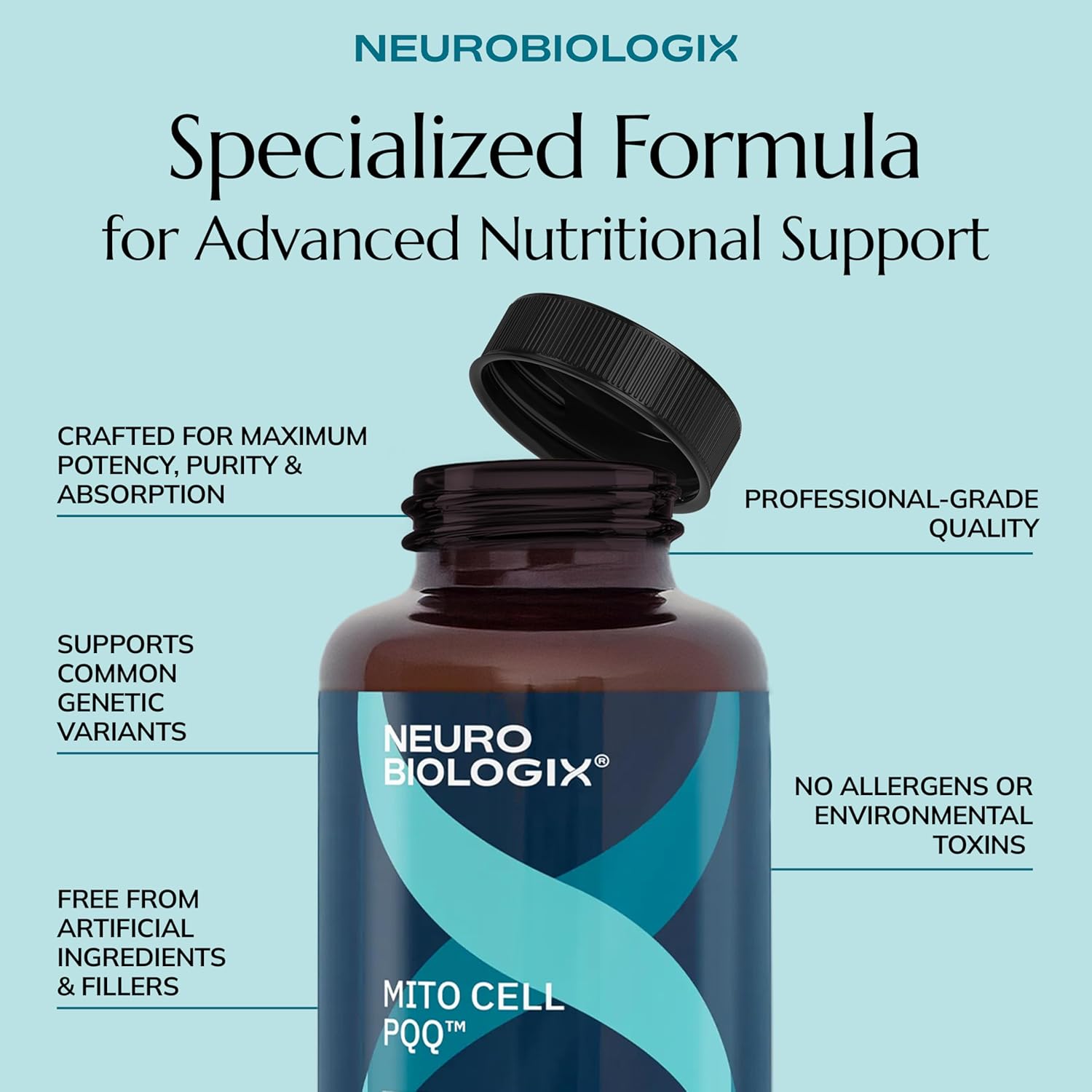 Mito Cell PQQ Supplement for Optimal Mitochondrial Support - Pyrroloquinoline Quinone Supplement to Promote Enhanced Energy & Performance & Cognitive Function - with CoQ10, NADH, Vitamin C & More