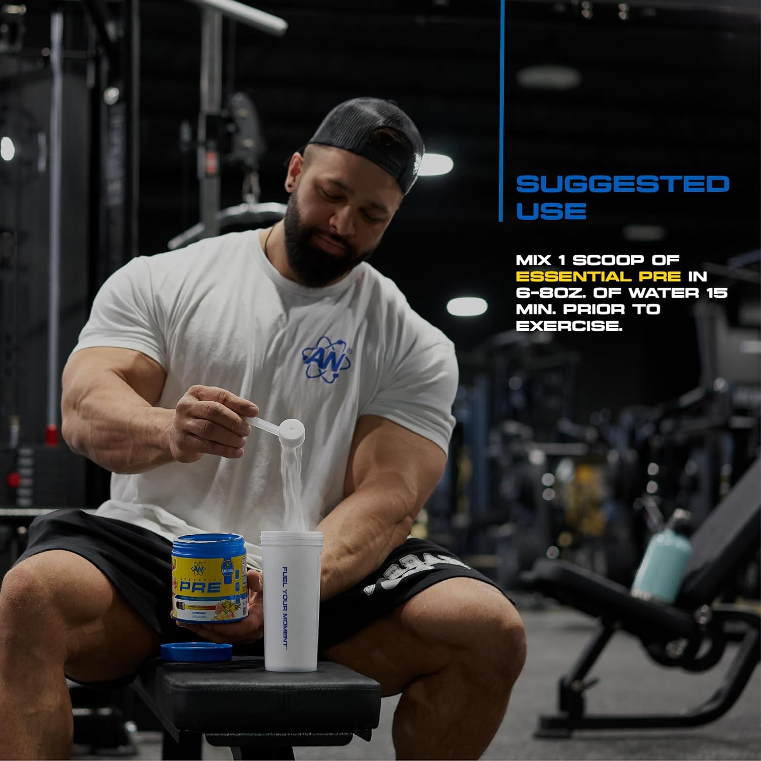 AN Essentials Pre-Workout Powder Supplement for Men & Women | Energy Mix with 200mg Caffeine, Beta Alanine, Citrulline, & Creatine | Chiquita Pineapple Strawberry | 30 Servings