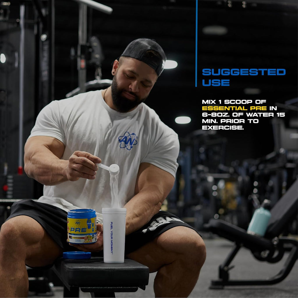 AN Essentials Pre-Workout Powder Supplement for Men & Women | Energy Drink Mix with 200mg Caffeine, Beta Alanine, Citrulline, & Creatine | Fruit Blend | 30 Servings