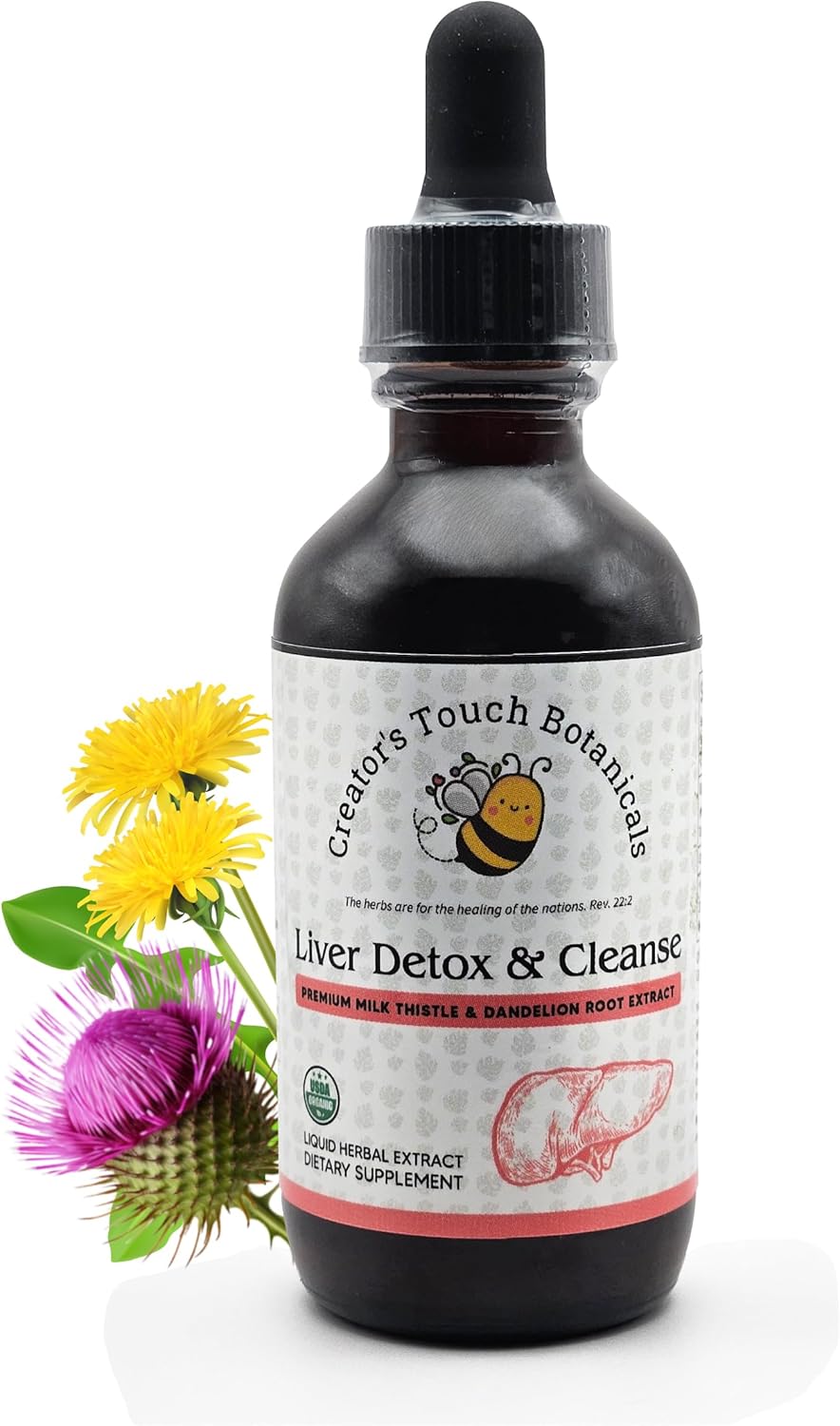 Creator's Touch Botanicals Liver Detox and Cleanse Herbal Supplement, 2 fl. oz, Milk Thistle and Dandelion
