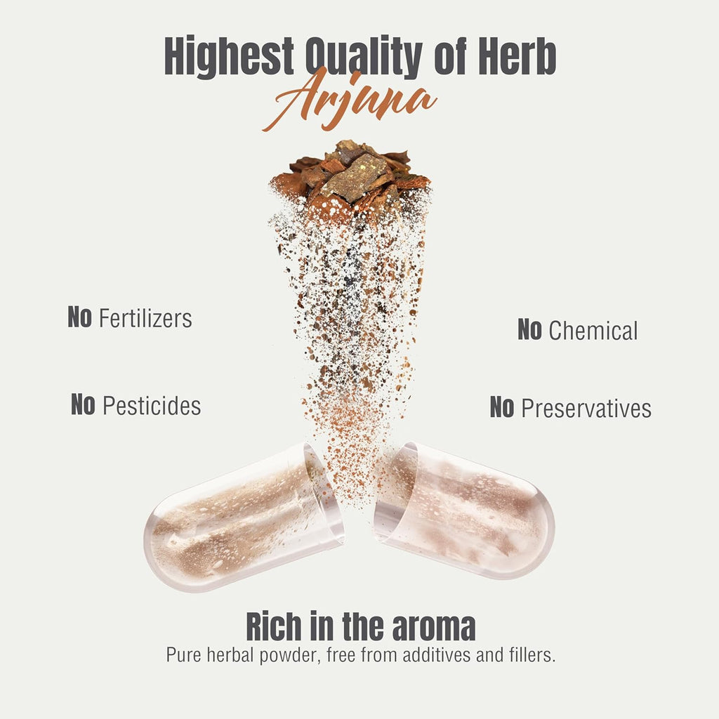 Arjuna Terminalia Arjuna Traditional Wellness Supplement 60 Vege Capsules