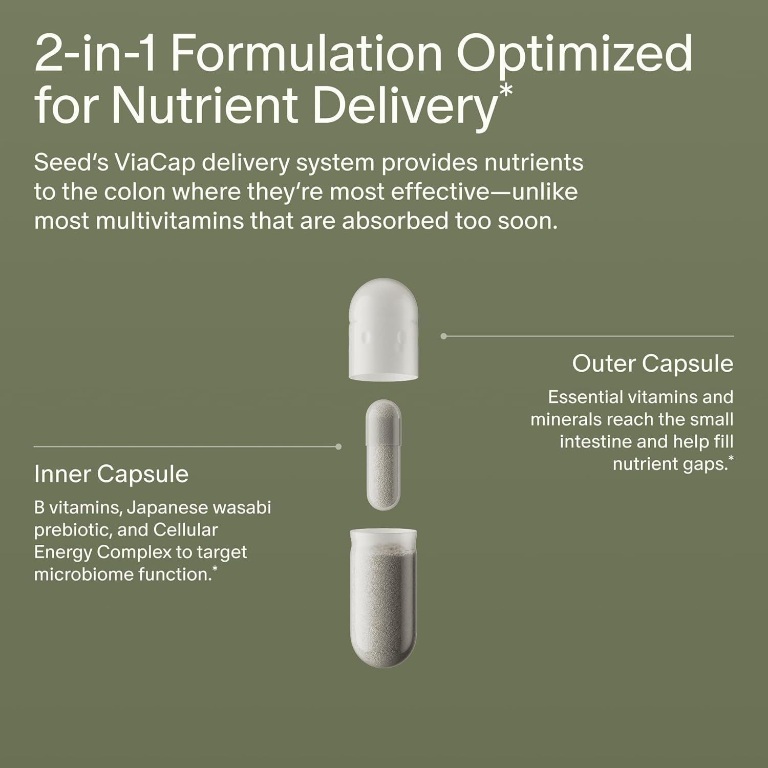 Seed DM-02 Daily Multivitamin - 100% DV Essential Vitamins and Minerals for Women & Men - Helps Fill Daily Nutrient Gaps - Immune, Bone, Hair, Skin & Nails Health - Vegan - 30 Capsules (30-Day Supply)