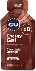 GU Energy Original Sports Nutrition Energy Gel, 8-Count, Chocolate Outrage