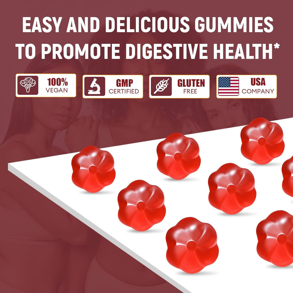 Fiber Gummies with Probiotics,10G Fiber per Serving No Sugar Added Apple Flavor, with 10 Billion CFU Probiotics Blend, Apple Cider Vinegar, Vitamin C, Inulin, Bloating Support 90 Count