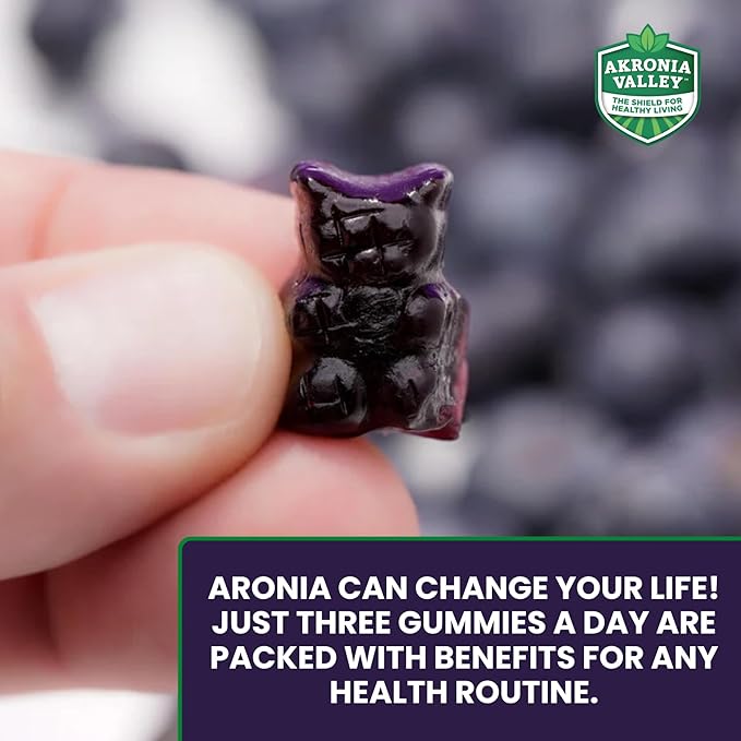 Aronia Berry Gummies | 45 Vegetarian Gummies | Pack of 2 | Immune Support, for Health and Wellness, Delicious Aronia Flavor