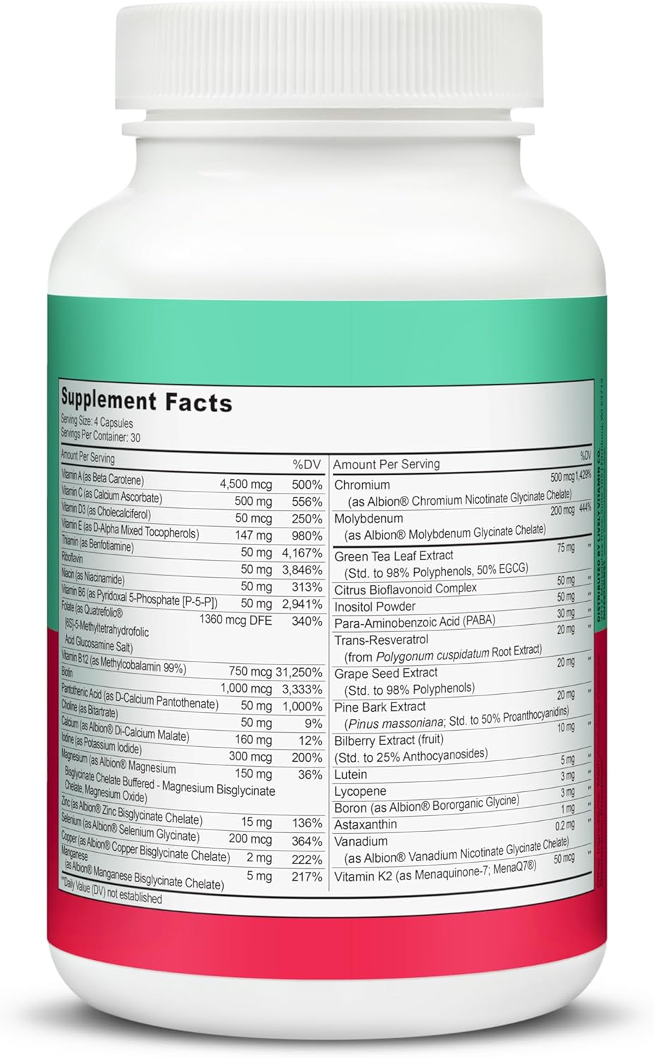 LIVELY VITAMIN CO. Multivitamin - 37 Vitamins Minerals and Extracts - Energy - Memory - Immune Function - Heart- Brain - Focus - Mood - Antioxidants - Dairy Gluten Soy Free - 120 Vegetarian Capsules