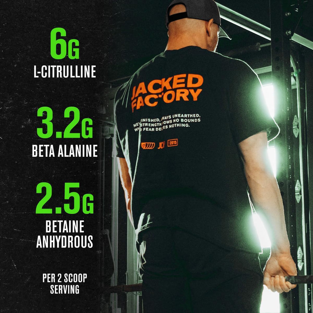 Jacked Factory NITROSURGE Pre Workout Supplement - Endless Energy, Instant Strength Gains, Clear Focus, Intense Pumps - NO Booster & Powerful Preworkout Energy Powder - 60 Servings, Arctic White