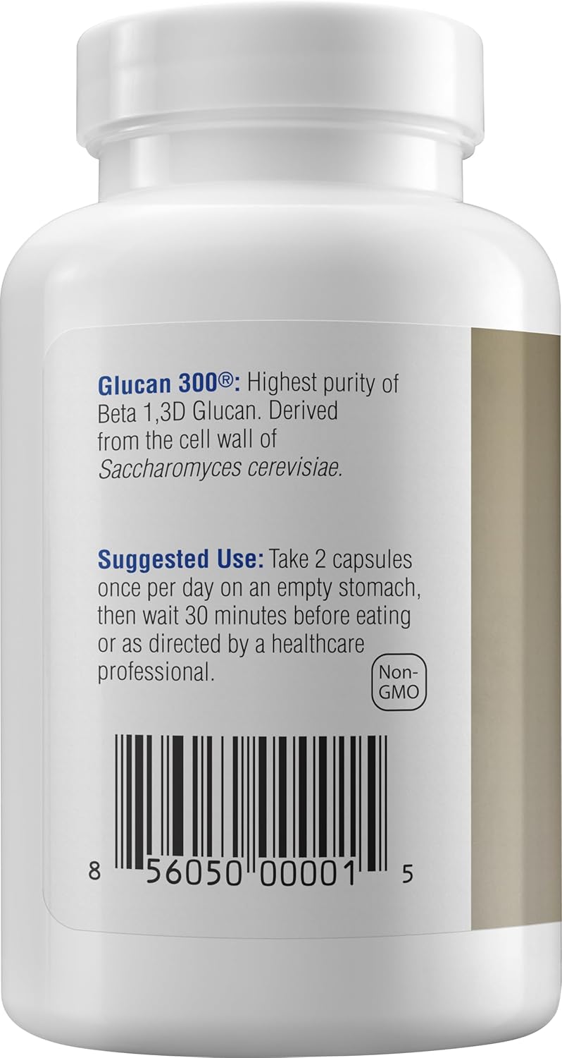 Immune Support Supplement Highly Purified Beta Glucan 100 mg per Capsule (beta-glucan Fiber) (Pack of 1)
