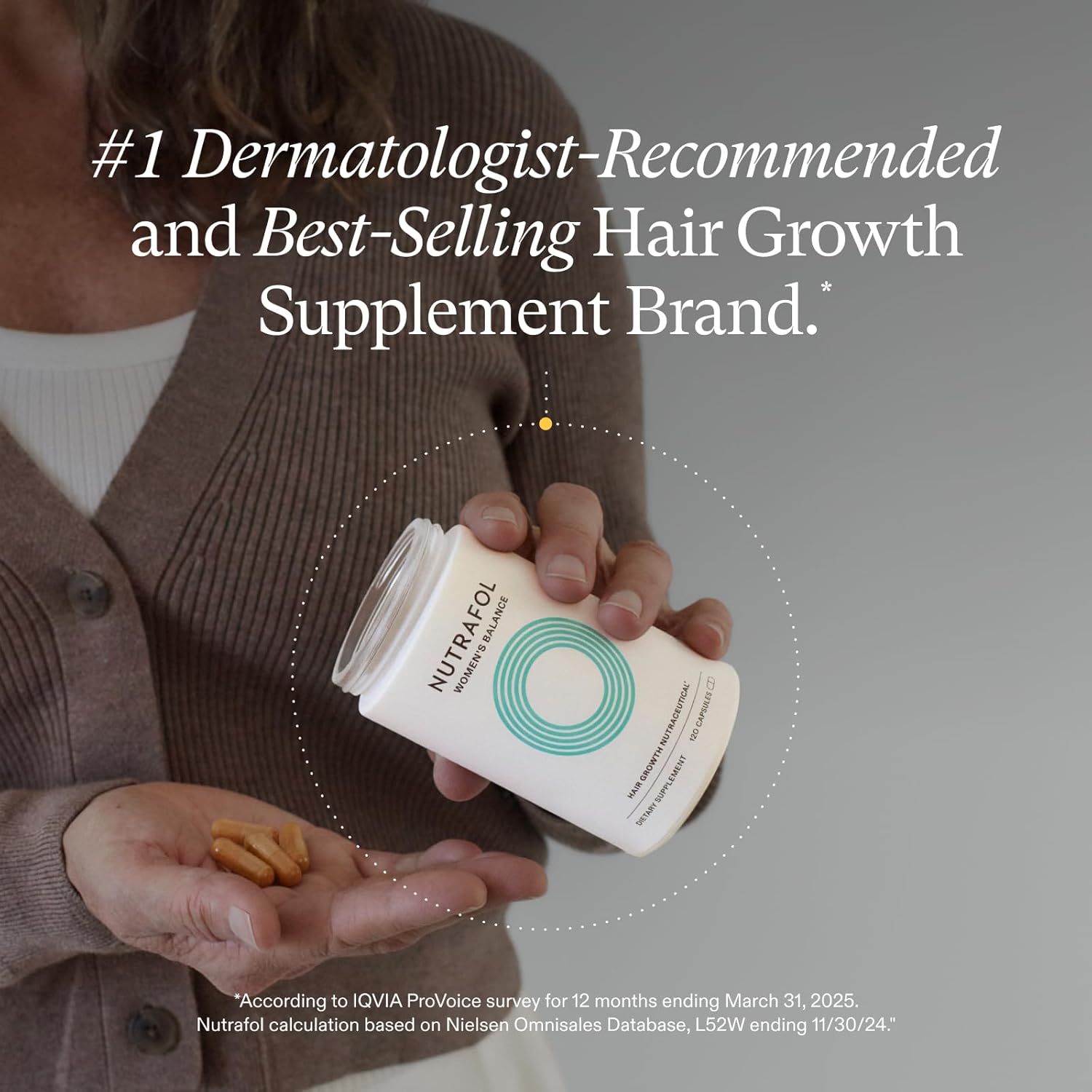 Nutrafol Women's Balance Hair Growth Supplements, for Women 45 Years and Older, Clinically Proven for Visibly Thicker Hair and Scalp Coverage, Dermatologist Recommended - 3 Month Supply, Pack of 3