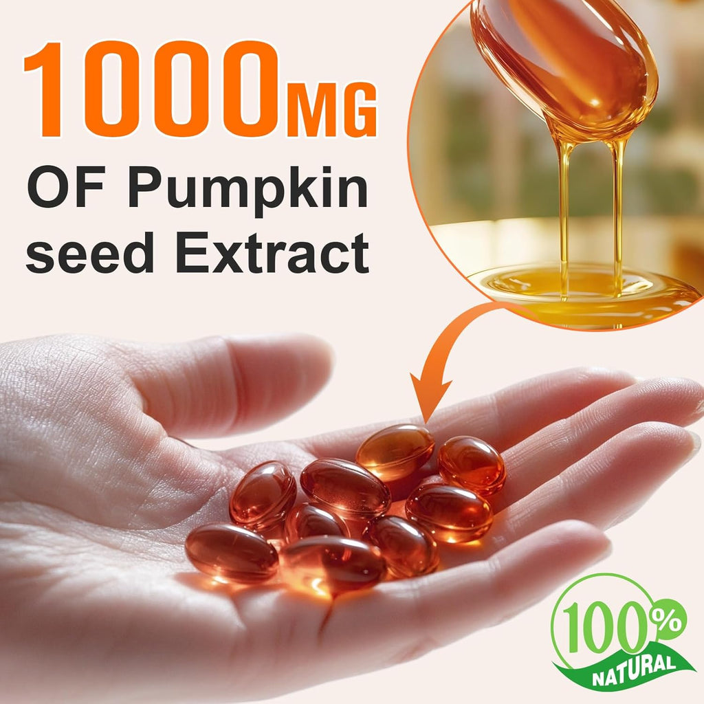 WHLH & WELL-BEING Pumpkin Seed Oil Capsules, 2Pack Pumpkin Seed Oil for Hair Growth, 1000mg Per Serving, 600 Count