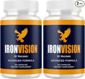 (2 Pack) Iron Vision Eye Supplement Capsules - Official IronVision Advanced Premium Support Pills - Maximum Strength, Natural Vitamins for Overall Health & Wellness Reviews - 120 Capsules for 2 Months