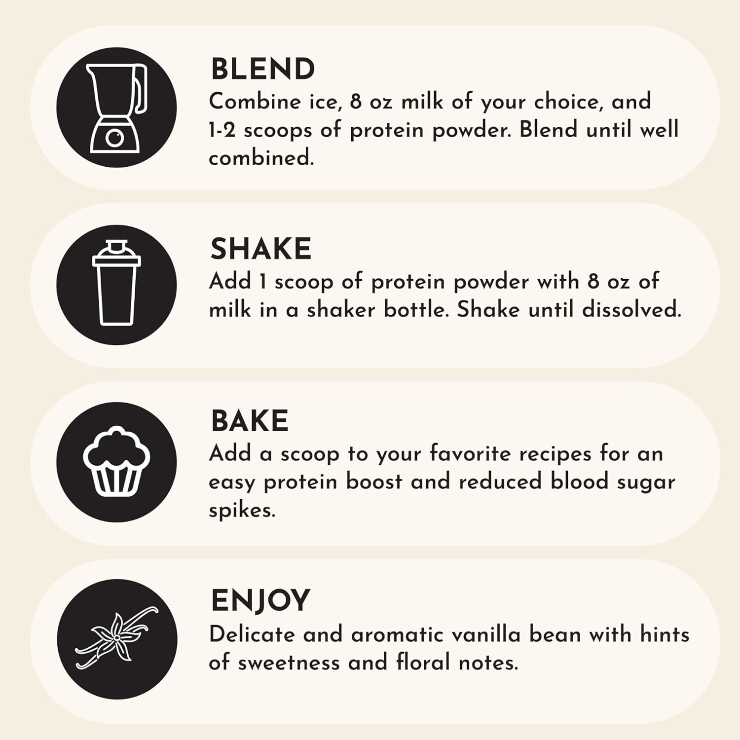 JUST INGREDIENTS Protein Powder | Vanilla Protein Powder Made with 100% Grass Fed, Non Denatured Whey | Four Different Protein Sources from Organic Whole Food Ingredients | 15 Servings | 22g Protein
