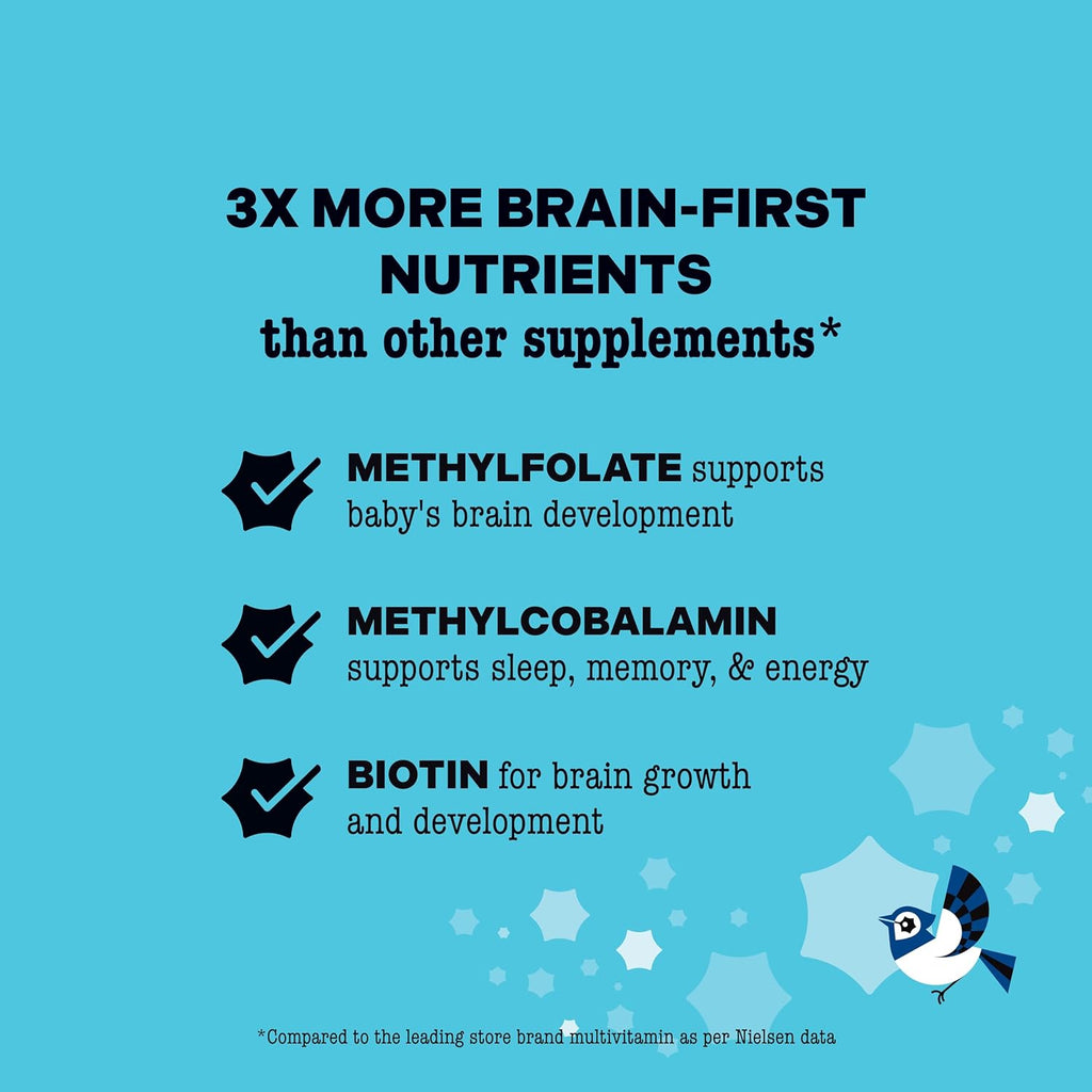 Best Nest Wellness Mama Bird Prenatal Multi Plus - Prenatal Care Supplement Supports Brain & Digestive Health - Vegan Multivitamin with Methylfolate & More - Strawberry, 60 Gummies (30 Servings)