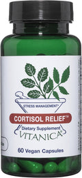Vitanica Cortisol Relief, Dr. Formulated Sleep, Stress, Cortisol Manager Supplement, Vegan, 60 Capsules
