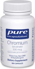 Pure Encapsulations Chromium (Picolinate) 500 mcg - for Lipid & Carbohydrate Metabolism* - Mineral Supplement - Superior Absorption Chromium Supplement - Vegan & Gluten Free - 180 Capsules