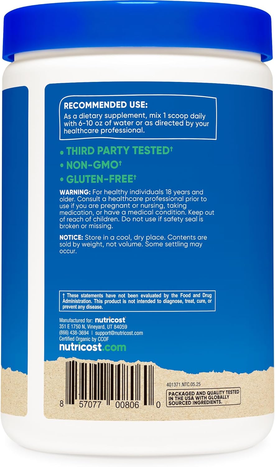 Nutricost Organic Cordyceps Mushroom Powder 250 Grams - USDA Certified Organic, Non-GMO, Gluten Free