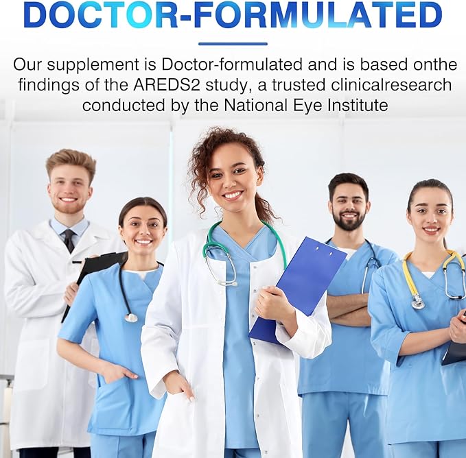 AREDS 2 Eye Vitamin & Mineral Supplement — Lutein and Zeaxanthin Supplement, Vitamin C & E, Zinc & Copper for Blue Light Protection, Eye Health Support, Eyebright , Eye Doctor Trusted — 300 Softgels