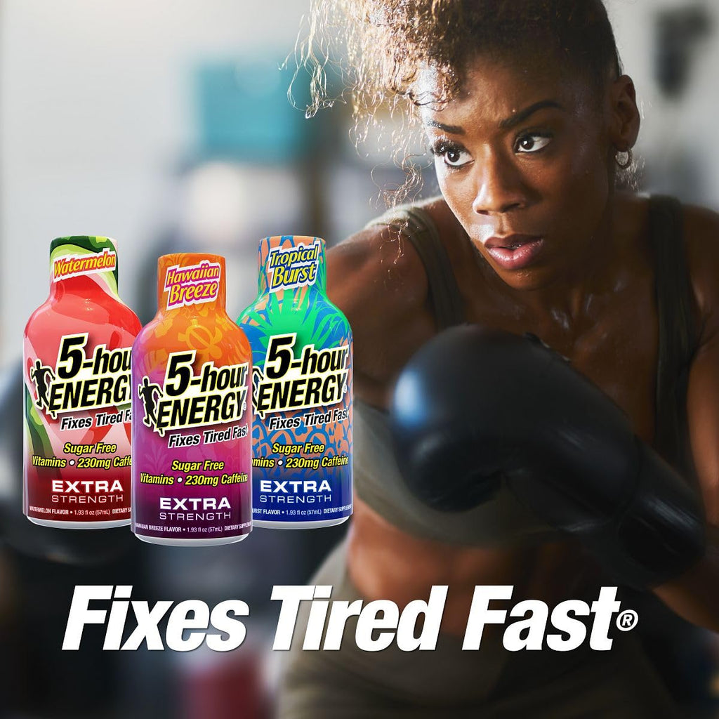 5-Hour Energy Extra Strength Shots Variety Pack, 30 Count (1.93 fl oz) - Tropical Burst, Hawaiian Breeze, Watermelon Flavors