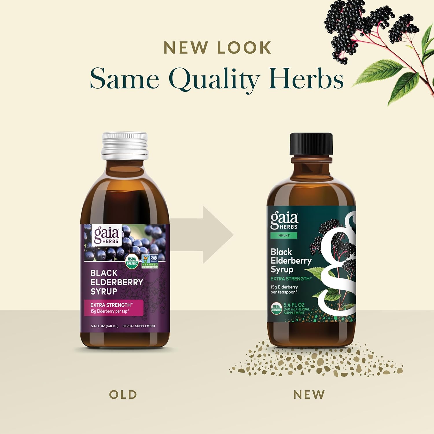 Gaia Herbs Black Elderberry(Sambucus Nigra)Syrup Extra Strength-Immune Support Supplement-Made with Organic Black Elderberries for Immune System-USDA Certified Organic Formula-5.4 Fl Oz(32-Day Supply)