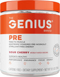 The Genius Brand Genius Pre - Clean Pre-Workout Powder for Energy, Focus & Fitness Support - No Artificial Flavors, Preservatives, or Proprietary Blends - Non-GMO - 20 Servings - Sour Cherry