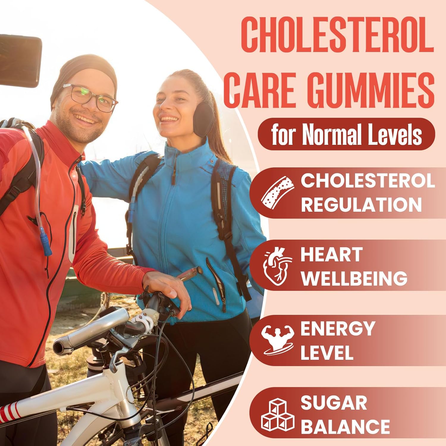 Cholesterol Supplement with Plant Sterols & Stanols, Guggul, Bergamot Orange Extract, Red Yeast Rice, Cholesterol Complex Gummies, Mixed Berry Flavor, 120 Counts