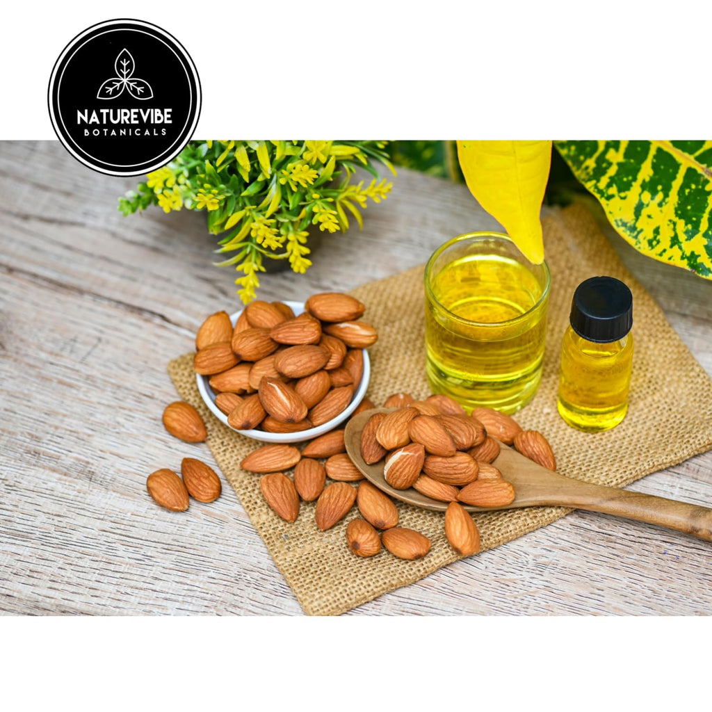 Naturevibe Botanicals Sweet Almond Oil 32 Ounces | 100% Pure and Natural Unrefined Cold Pressed Carrier Oil | Great for Skin Care and Hair Care