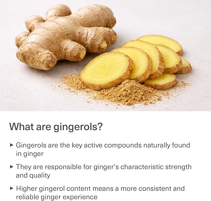 Organic Ginger Supplement | 18 mg Gingerols | 2,000 mg Raw Ginger Root Powder Eq. | 10:1 Extract | Supports Stomach Comfort* & Motion-Related Nausea* | Travel Essentials | 30 Veg Capsules