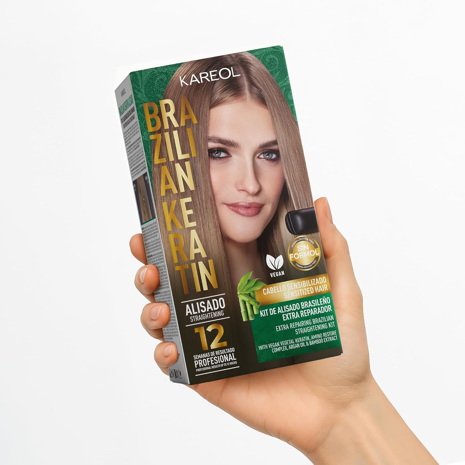 Keratin Hair Treatment Kit - Brazilian Keratin Straightening Kit - Formaldehyde Free - Repairs & Strengthens Hair - Keratina Para Alisar El Pelo, Alisado Brasileño Keratina