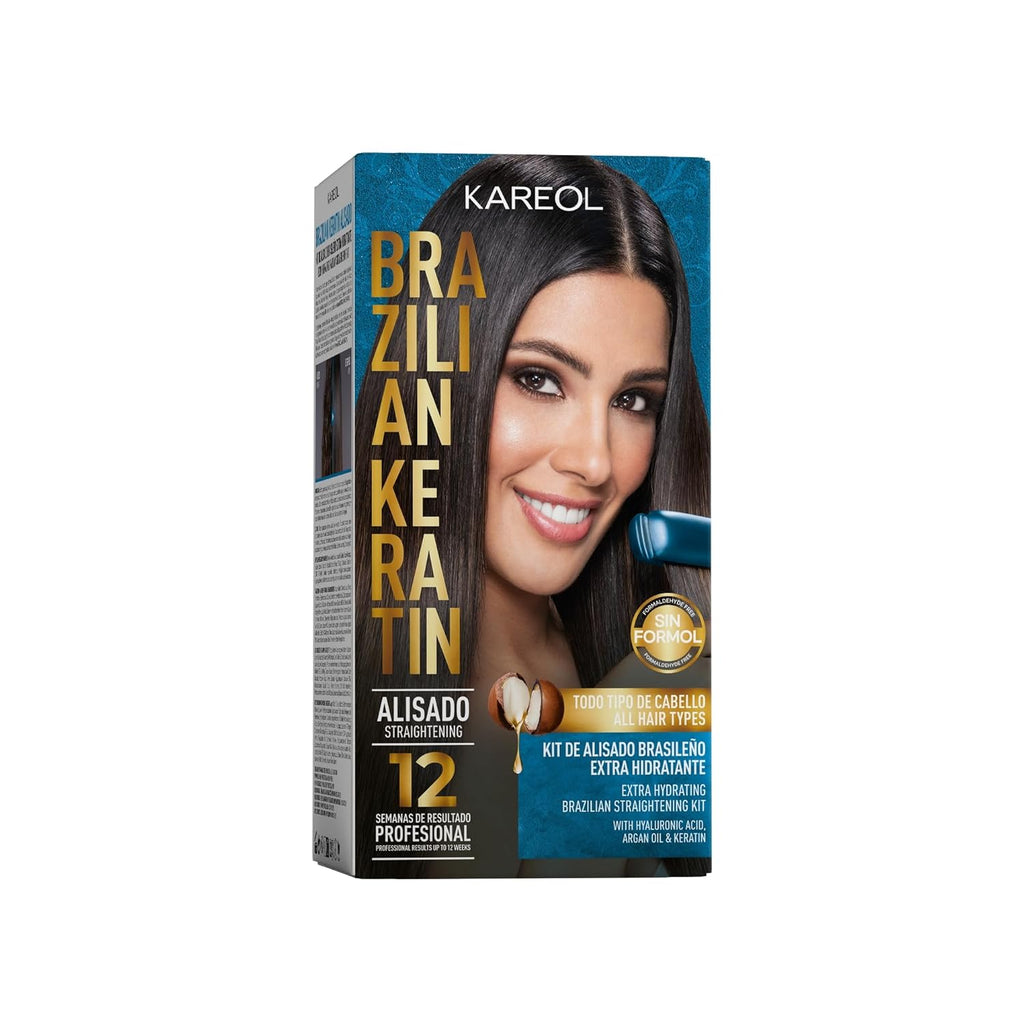 Brazilian Keratin Hair Treatment Kit Extra Moisturizing - Formaldehyde Free - With Hyaluronic Acid, Argan Oil, Keratin - Vegan Formula - Keratina Para Alisar El Pelo, Alisado Brasileño Keratina