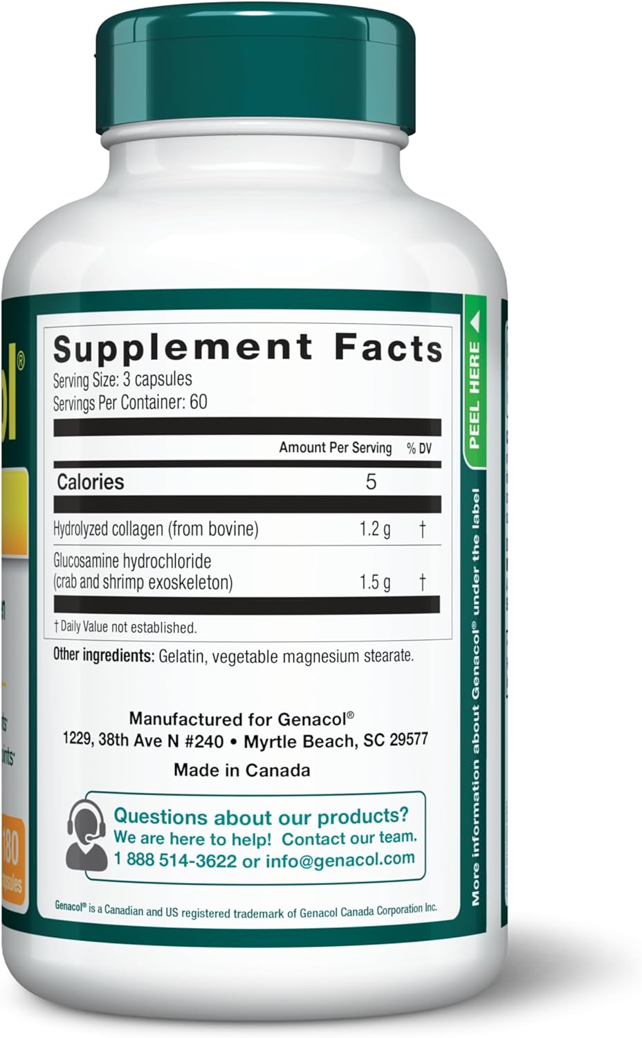 Genacol Plus – Glucosamine and Collagen Joint Supplement, Lubricates, Protects and Maintains Heathy Joints, Relieves Joint Discomfort Plus, 180 Capsules (60-Day Supply)
