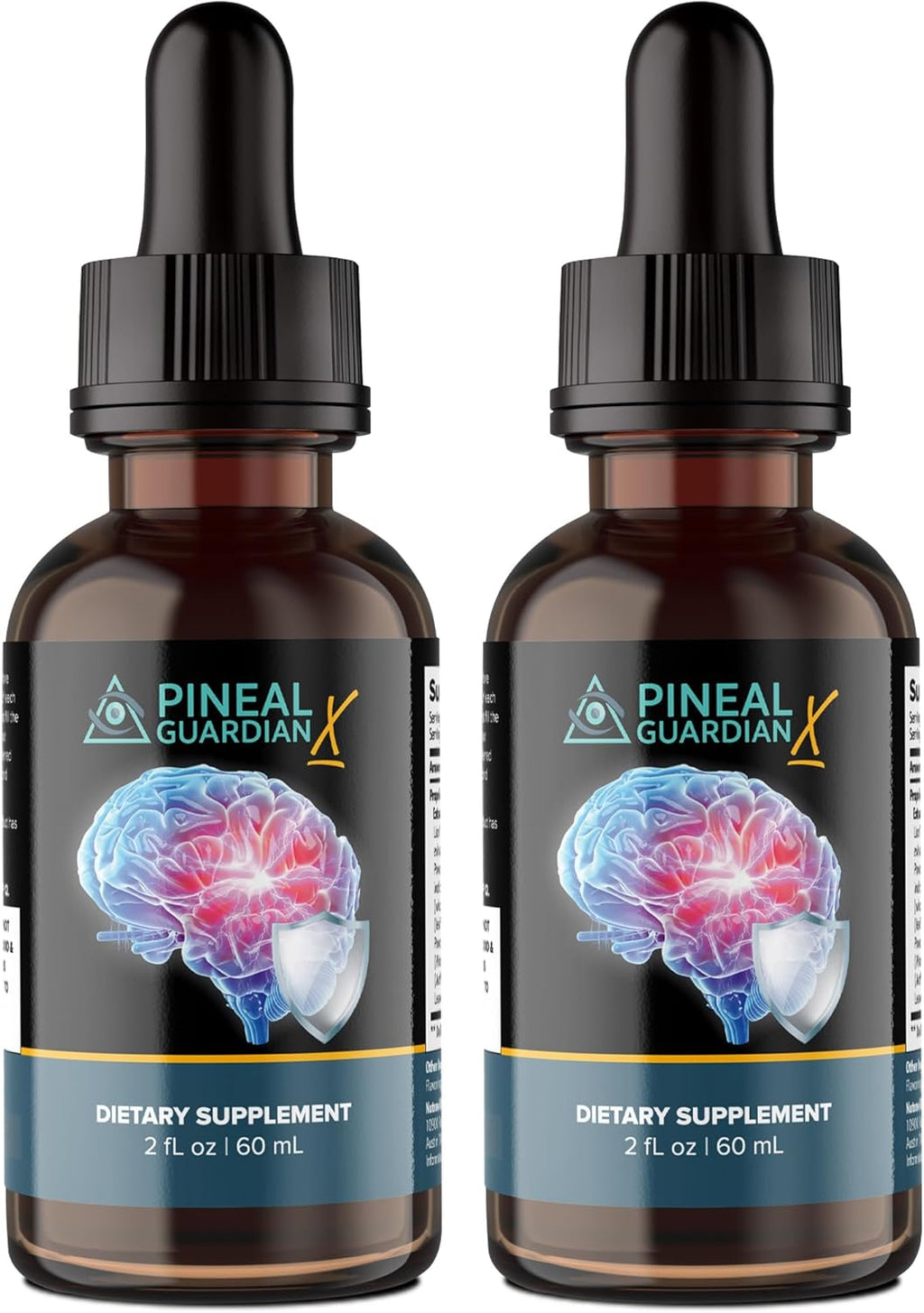 Pineal Guardian X - Rapid Pineal Gland Decalcification Drops for Cognitive Health Support - Brain Supplement to Keep Cognitive Function, Memory and Focus in Top Shape - Pack of 2