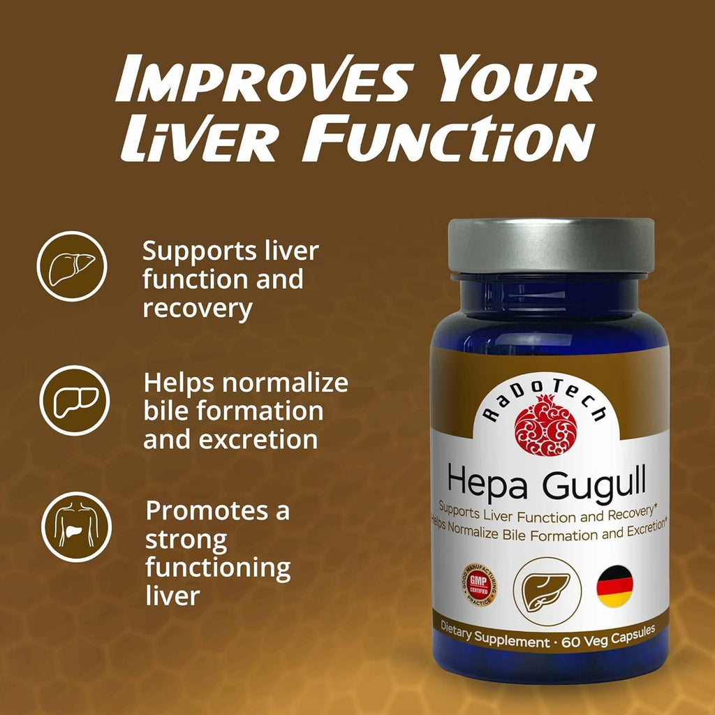 Hepa Gugull Liver Supplement for Much-Needed Liver Detox, Natural Liver Support Essential with Guggul Resin, Milk Thistle Powder and More, Promotes Overall Well-Being (60 Count (Pack of 3))
