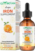 Iron Liquid Drops for Women & Men： Iron Drop 60ml 98% Absorption Liquid Iron Supplement Drops Supports Immunity Energy Red Blood Cell Production Relieves Fatigue Dizziness Natural Orange Flavor