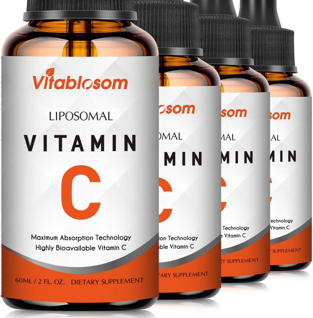 Liposomal Vitamin C 2000mg Liquid for Adults, High Absorption VIT C, Maximize Vitamin C, for Immune System & Antioxidant, 60ML (4 Bottles)