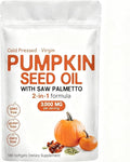 Pumpkin Seed Oil Capsules, Pumpkin Seed Oil 2 in 1 with Saw Palmetto, 3000mg Pure & Natural Supplement, Hair Growth, Skin Care - Non-GMO, Gluten - Free 180 Softgels