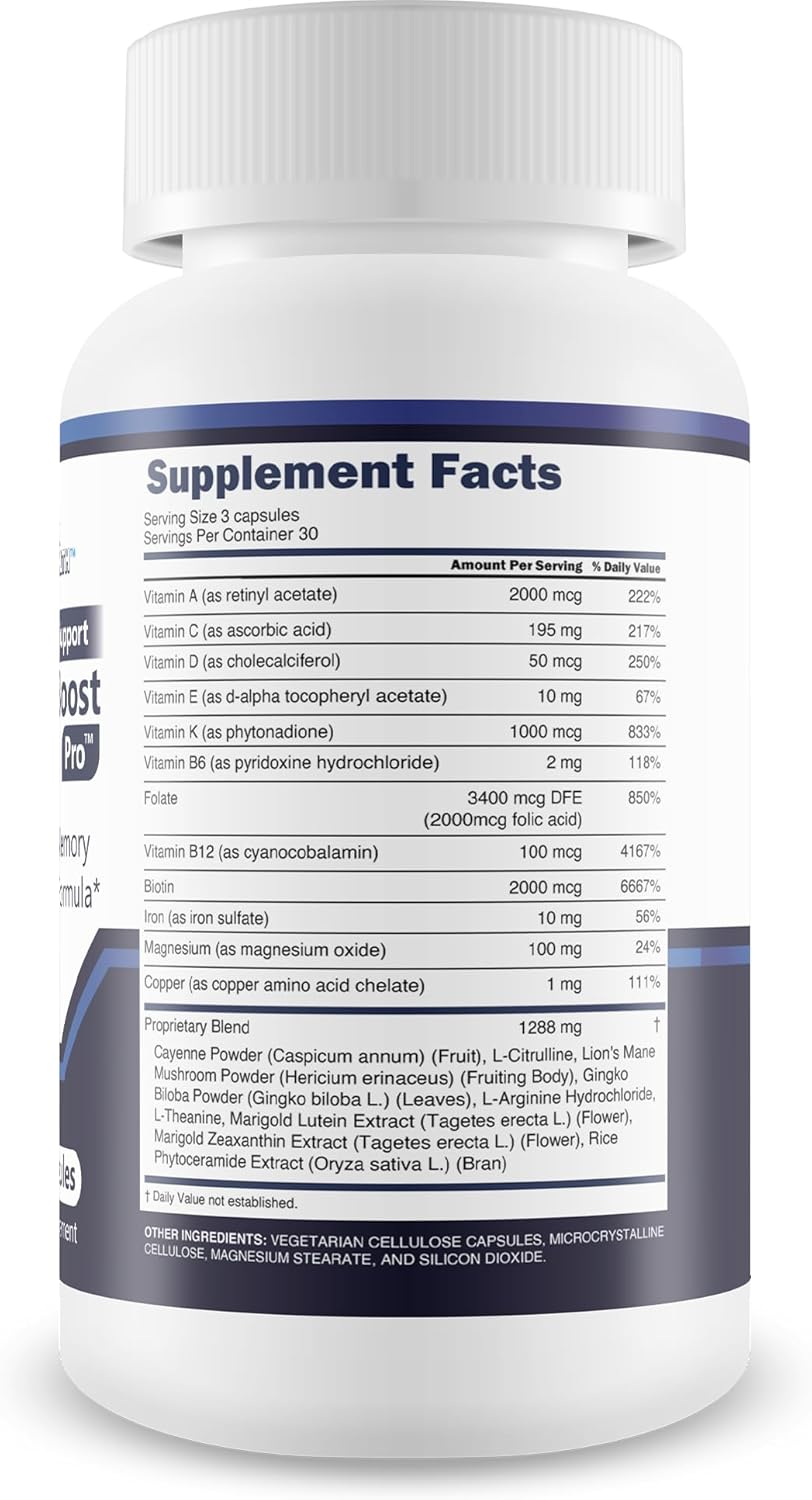 Memory Support Syna Boost Pro - Our Best Memory Supplement for Brain Support - Memory Focus Supplement - Memory Help Supplement - Memory Booster Supplement - Focus Memory Brain Supplement Synaboost