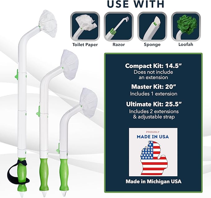 FreedomWand Multipurpose Toilet Aids - Wiping Aid Toileting for Women & Men, Butt Wiper Tool, Toilet Assist Device and Paper Extender, Ideal for Elderly, Disabled and Post Surgery Use - 25.5" Inch