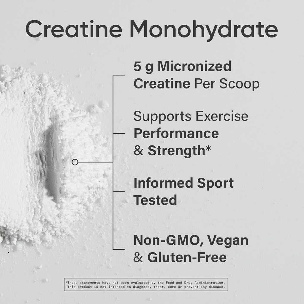 Sports Research Creatine Monohydrate - Gain Lean Muscle, Improve Performance and Strength and Support Workout Recovery - 5 g Micronized Creatine - 35.27 oz