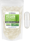 XPRS Nutra Size 0 Empty Capsules - 1000 Count Clear Empty Vegan Capsules - Vegetarian Pills - DIY Vegetable Capsule Filling - Veggie Pill Caps for Do-It-Yourself Supplements