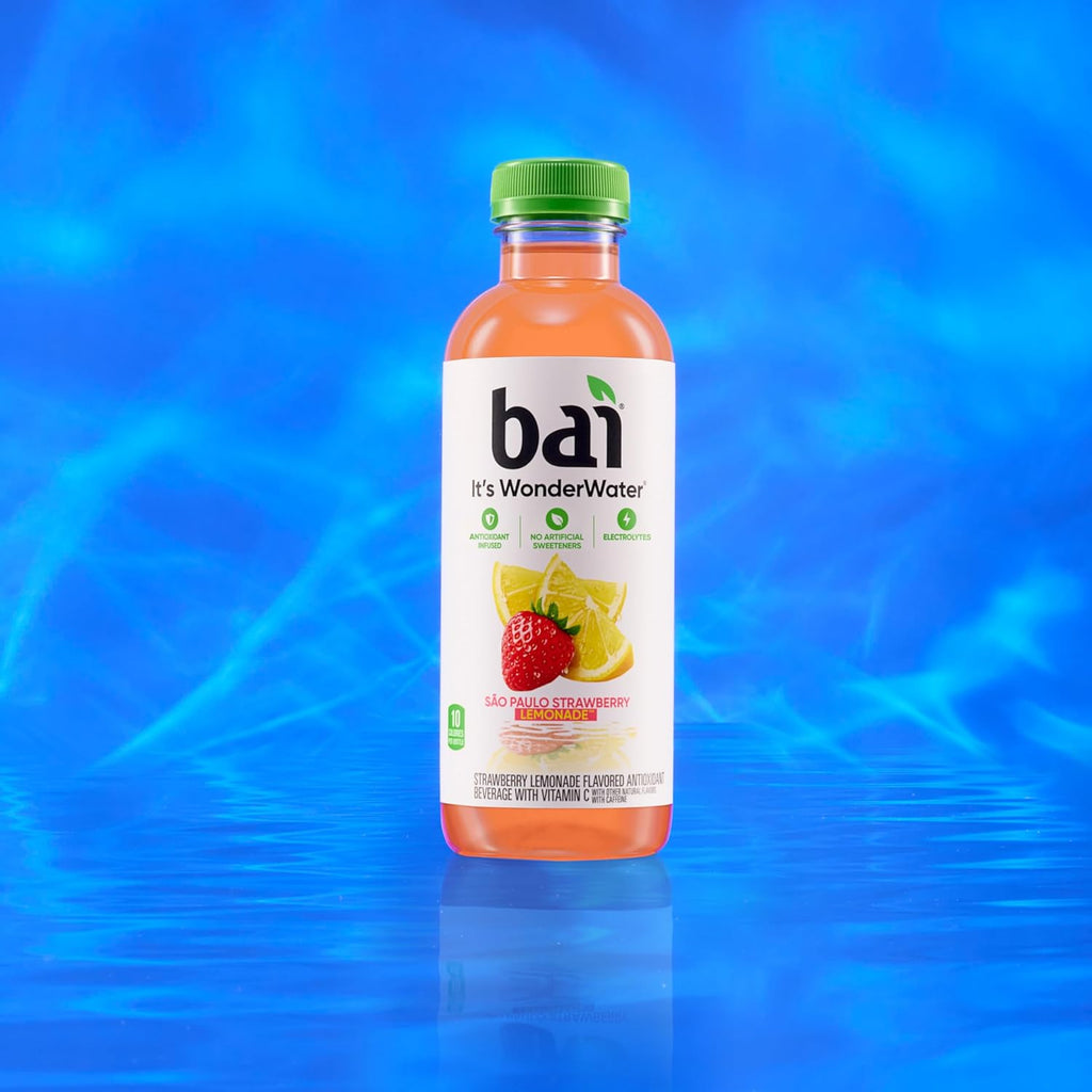 Bai Antioxidant Infused Water Beverage, São Paulo Strawberry Lemonade, with Vitamin C and No Artificial Sweeteners, 18 Fluid Ounce Bottle, 6 Pack
