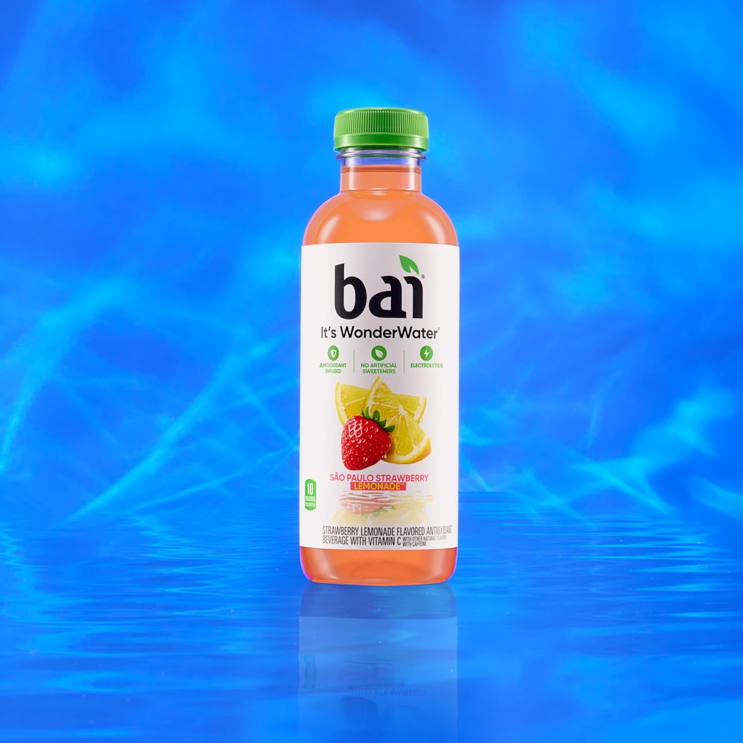 Bai Antioxidant Infused Water Beverage, São Paulo Strawberry Lemonade, with Vitamin C and No Artificial Sweeteners, 18 Fluid Ounce Bottle, 6 Pack